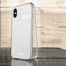 Load image into Gallery viewer, loomrack Metal Frame + Tempered Glass Magnetic Phone Case Fitted Cases Full Silver / for iphone X
