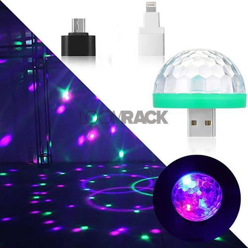 loomrack Mini USB Light - Suitable for: Android Smart Phone, PC, Power Bank, Car, etc... Disco Lights