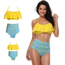 Load image into Gallery viewer, loomrack Mother Daughter Matching Swimsuits - Assorted Designs Family Matching Outfits Yellow / Mom S
