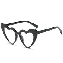 Load image into Gallery viewer, loomrack Pointed Cat Eye Heart Sunglasses Sunglasses black frame clear
