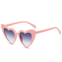 Load image into Gallery viewer, loomrack Pointed Cat Eye Heart Sunglasses Sunglasses pink frame grey
