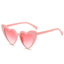 Load image into Gallery viewer, loomrack Pointed Cat Eye Heart Sunglasses Sunglasses pink frame pink
