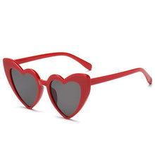 Load image into Gallery viewer, loomrack Pointed Cat Eye Heart Sunglasses Sunglasses red frame black
