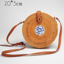 Load image into Gallery viewer, loomrack Porcelain Detail Handmade Rattan Bag Shoulder Bags 20x5 CM
