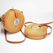 Load image into Gallery viewer, loomrack Porcelain Detail Handmade Rattan Bag Shoulder Bags
