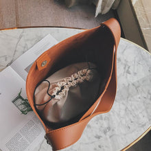 Load image into Gallery viewer, loomrack PU Leather Bucket Bag Top Handle Bags
