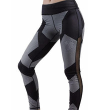 Load image into Gallery viewer, loomrack Push Up Geometric Side Mesh Checkered Black &amp; White Leggings Leggings
