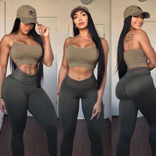 Load image into Gallery viewer, loomrack Push Up Scrunch Butt High Waist Leggings Leggings Army Green / S
