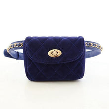 Load image into Gallery viewer, loomrack Quilted Belt Bag Novelty Bags Blue Suede
