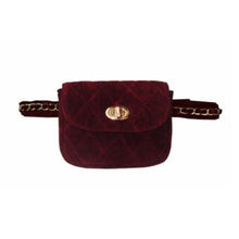 Load image into Gallery viewer, loomrack Quilted Belt Bag Novelty Bags Wine Red Suede
