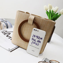 Load image into Gallery viewer, loomrack Rattan Handbag with Wooden Handles Shoulder Bags
