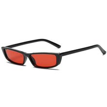 Load image into Gallery viewer, loomrack Retro Micro Lens Rectangle Sunglasses Sunglasses black frame red
