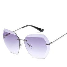 Load image into Gallery viewer, loomrack Retro Rimless Dimensional Sunglasses Sunglasses Silver F Gray
