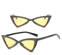 Load image into Gallery viewer, loomrack Rhinestone Triangle Cat Eye Sunglasses Sunglasses
