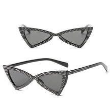 Load image into Gallery viewer, loomrack Rhinestone Triangle Cat Eye Sunglasses Sunglasses

