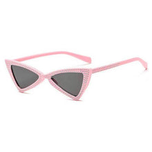 Load image into Gallery viewer, loomrack Rhinestone Triangle Cat Eye Sunglasses Sunglasses pink
