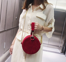 Load image into Gallery viewer, loomrack Round Suede Crossbody Top Handle Bag Top Handle Bags
