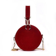 Load image into Gallery viewer, loomrack Round Suede Crossbody Top Handle Bag Top Handle Bags Red
