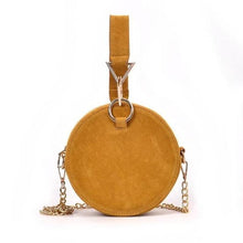 Load image into Gallery viewer, loomrack Round Suede Crossbody Top Handle Bag Top Handle Bags Yellow
