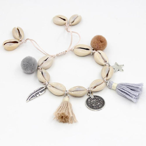 loomrack Seashell Embellished Ankle Bracelet Ankle Bracelets White