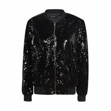 Load image into Gallery viewer, loomrack Sequin Bomber Jacket Jackets Black / S
