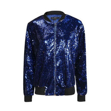 Load image into Gallery viewer, loomrack Sequin Bomber Jacket Jackets Blue / S
