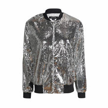 Load image into Gallery viewer, loomrack Sequin Bomber Jacket Jackets Sliver / S
