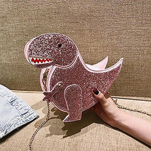 Load image into Gallery viewer, loomrack Sequin Dinosaur Bag Cross Body Bags Pink
