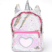 Load image into Gallery viewer, loomrack Sequin Unicorn Backpack Backpacks Silver
