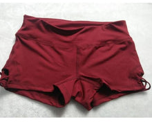 Load image into Gallery viewer, loomrack Side Cross Fitted Running Short Yoga Shorts red / S
