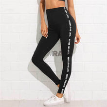 Load image into Gallery viewer, loomrack Side Quote Print Super Stretchy Leggings Leggings Black / XS
