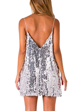 Load image into Gallery viewer, loomrack Silver Sequin Mini Party Dress Girl&#39;s Dresses
