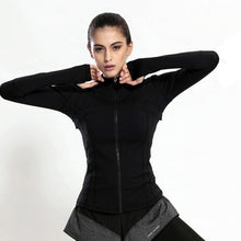 Load image into Gallery viewer, loomrack Slim Fit Quick Dry Zipper Running Yoga Jacket Sports Jackets Black / S
