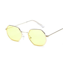 Load image into Gallery viewer, loomrack Small Vintage Metal Hexagon Frame Sunglasses Sunglasses Gold Yellow
