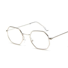 Load image into Gallery viewer, loomrack Small Vintage Metal Hexagon Frame Sunglasses Sunglasses Silver
