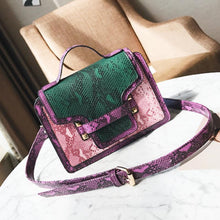 Load image into Gallery viewer, loomrack Snakeskin Cross Body Messenger Flap Bag Cross Body Bags Pink / (20cm&lt;Max Length&lt;30cm)
