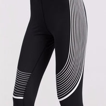 Load image into Gallery viewer, loomrack Spiral Reflective Compression Leggings Running Tights BLACK WHITE / S
