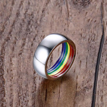 Load image into Gallery viewer, loomrack Stainless Steel Rainbow Pride Ring Rings
