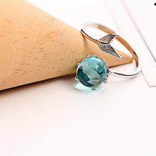 Load image into Gallery viewer, loomrack Sterling Silver Mermaid Crystal Ball Ring Rings
