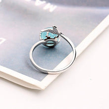 Load image into Gallery viewer, loomrack Sterling Silver Mermaid Crystal Ball Ring Rings
