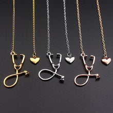 Load image into Gallery viewer, loomrack Stethoscope Heart Pendant Necklace Pendant Necklaces
