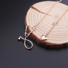 Load image into Gallery viewer, loomrack Stethoscope Heart Pendant Necklace Pendant Necklaces Rose Gold
