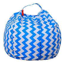 Load image into Gallery viewer, loomrack Stuffed Animal Toy Storage Bean Bag Baby Accessories Diameter  140CM / Blue ZigZag / United States
