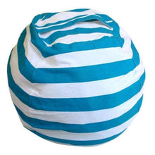Load image into Gallery viewer, loomrack Stuffed Animal Toy Storage Bean Bag Baby Accessories Diameter  140CM / Light Blue Stripes / United States
