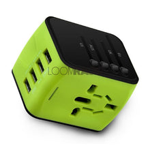 Load image into Gallery viewer, loomrack The Best Universal Travel Adapter for International Jet-Setters Travel Accessories Green 4-USB

