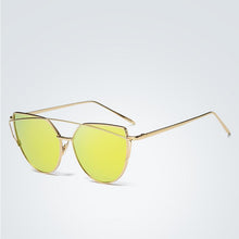 Load image into Gallery viewer, loomrack Thin Metal Frame Cat Eye Sunglasses Sunglasses Gold Gold
