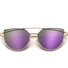Load image into Gallery viewer, loomrack Thin Metal Frame Cat Eye Sunglasses Sunglasses Gold Purple
