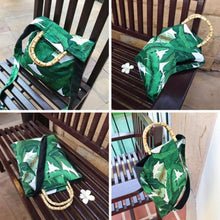 Load image into Gallery viewer, loomrack Tropical Boho Bamboo Handle Bag Top-Handle Bags
