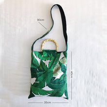 Load image into Gallery viewer, loomrack Tropical Boho Bamboo Handle Bag Top-Handle Bags

