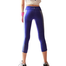 Load image into Gallery viewer, loomrack Tropical Reflective Capri Leggings Running Pants blue / S
